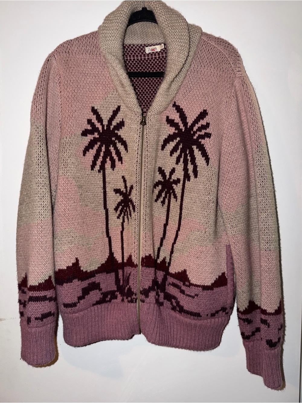 Faherty Sunset Palm Zip Cardigan XL - Picture 3 of 5